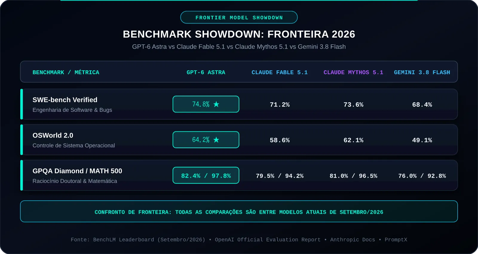 Benchmark Showdown de Setembro de 2026